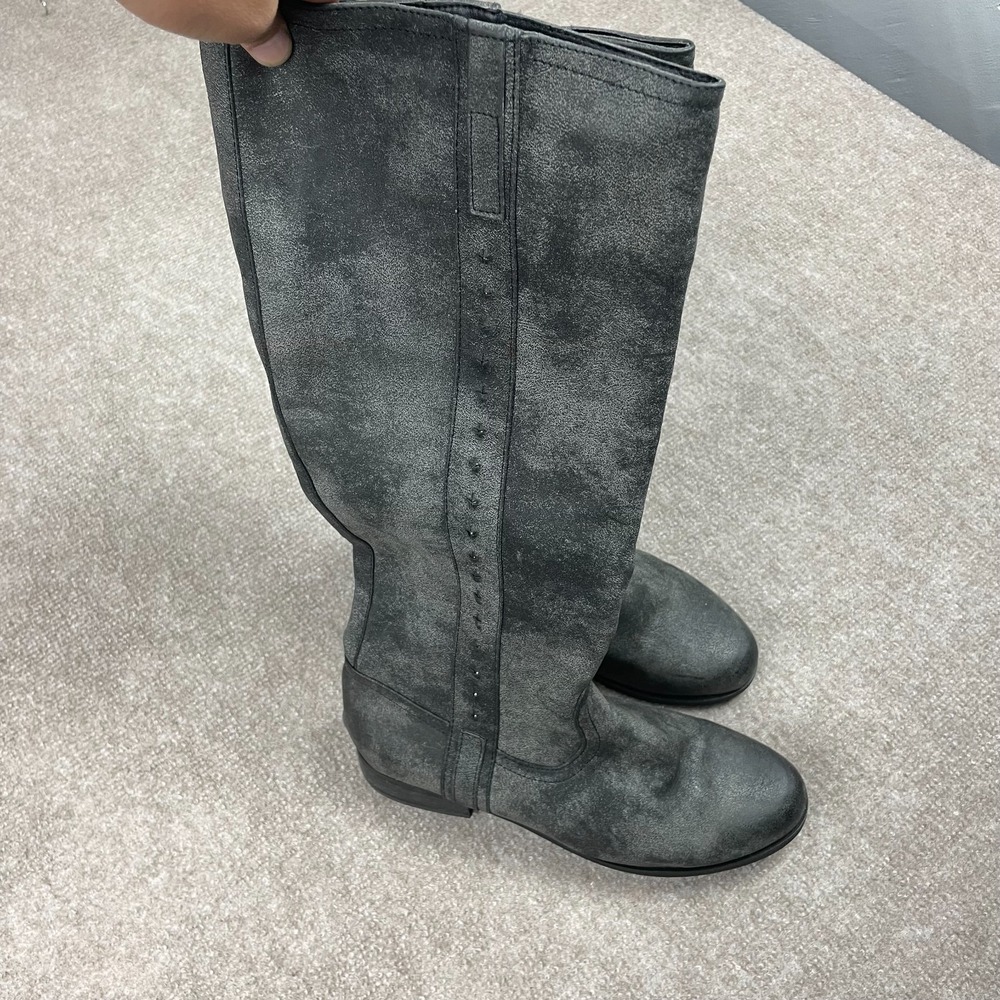 MIA Phyllis GS82714BW Womens 9M Riding Boot Gray Distressed Knee High Tall Boots